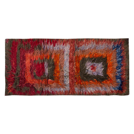 3'2"x8 ft Turkish Tulu,Tulu Rug, Karapınar Tulu Rug, Vintage Tulu 97 x 243 cm