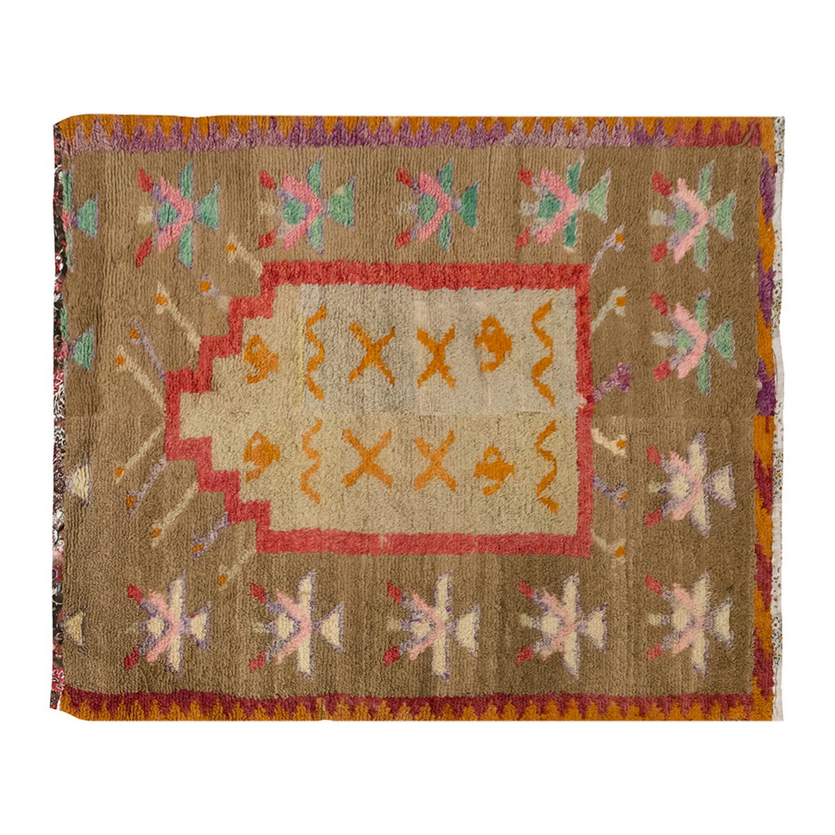 3'5"x4'6" ft Turkish Tulu,Tulu Rug, Karapınar Tulu Rug, Vintage Tulu 104 x 136 cm