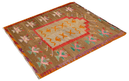3'5"x4'6" ft Turkish Tulu,Tulu Rug, Karapınar Tulu Rug, Vintage Tulu 104 x 136 cm