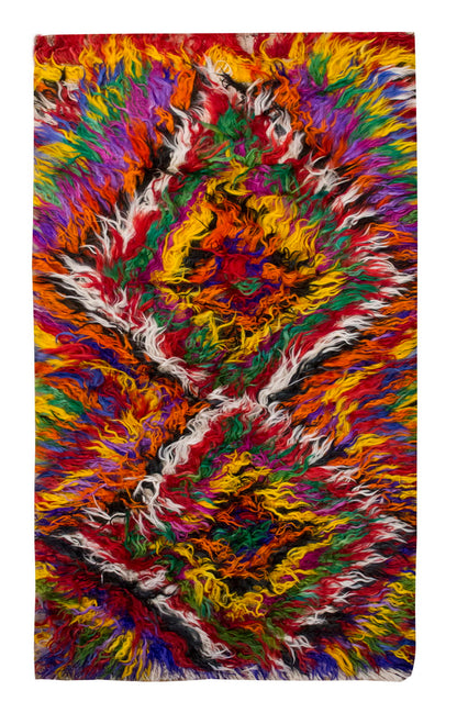 3'5"x6'7" ft Turkish Tulu,Tulu Rug, Karapınar Tulu Rug, Vintage Tulu 105 x 200 cm