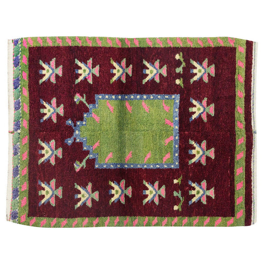3'6"x4'6" ft Turkish Tulu,Tulu Rug, Karapınar Tulu Rug, Vintage Tulu 107 x 138 cm