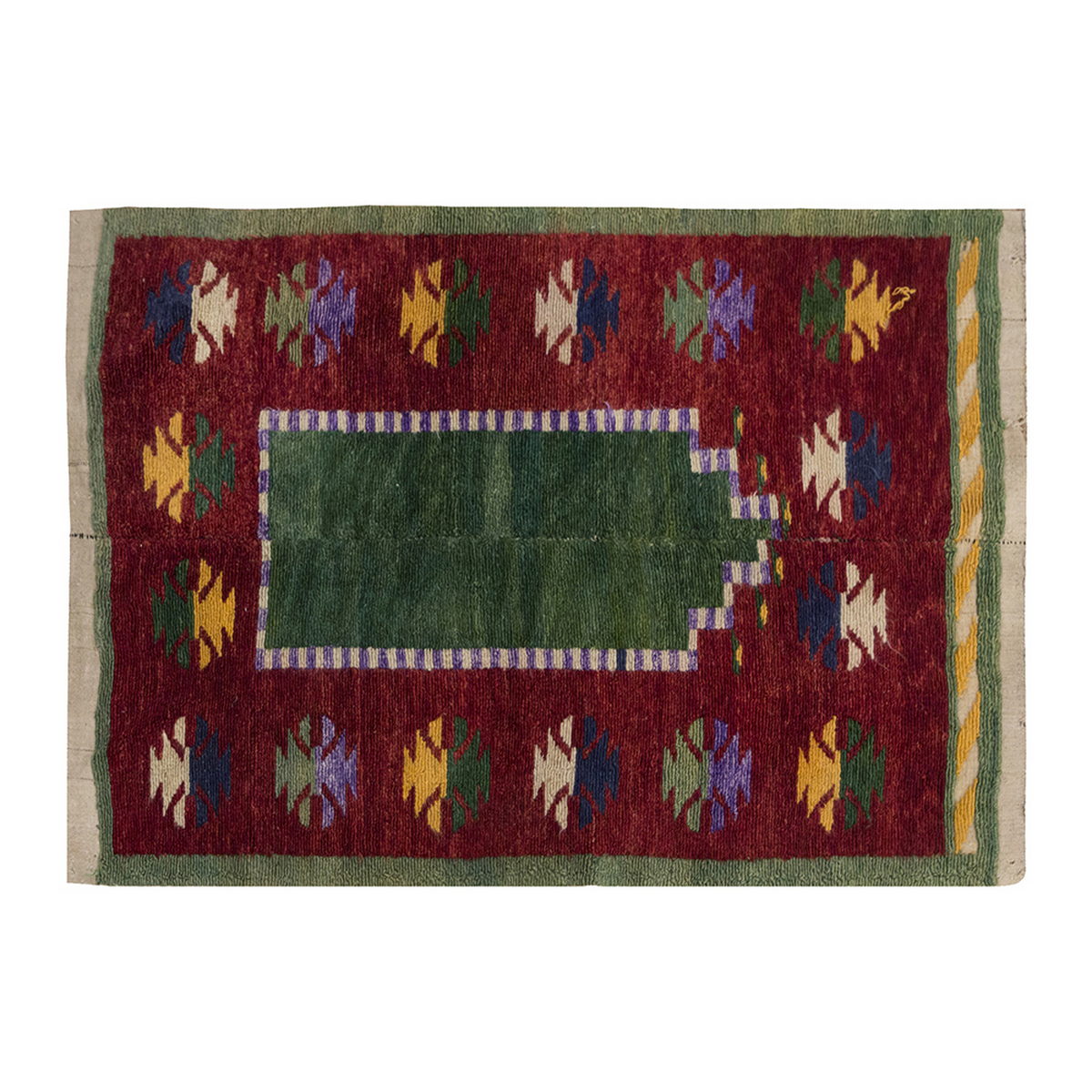 3'7"x4'7" ft Turkish Tulu,Tulu Rug, Karapınar Tulu Rug, Vintage Tulu 110 x 140 cm