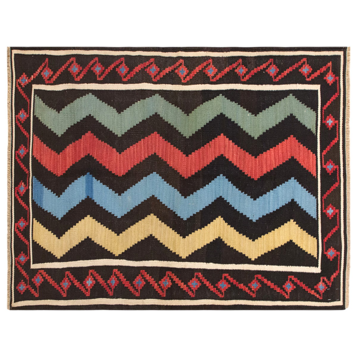 3.3 x 6.2 ft Kilim, Vintage Caucasian Kilim