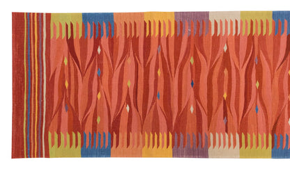 3 x 10.3  feet Kilim,3x10 Kilim Rug,Turkish Kilim Rug,Oushak Kilim,Handwoven Kilim, Handspun Wool Kilim Rug,New Kilim Rug,Natural Color Kilim