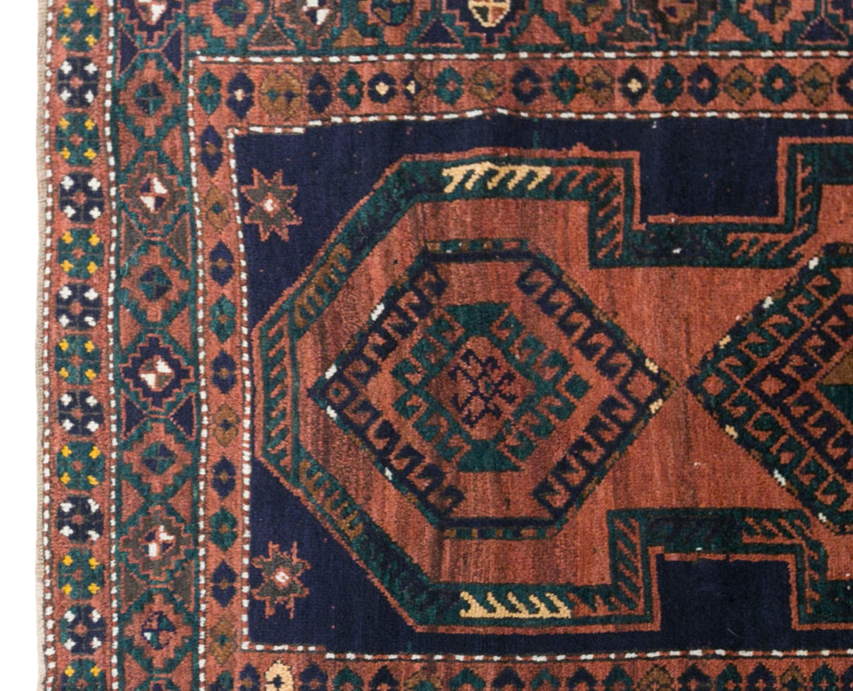 Vintage Caucasian Azerbaijan Rug, 122 × 230 cm / 4 x 7.5 ft Handmade Wool Rug