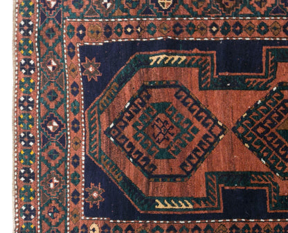 Vintage Caucasian Azerbaijan Rug, 122 × 230 cm / 4 x 7.5 ft Handmade Wool Rug