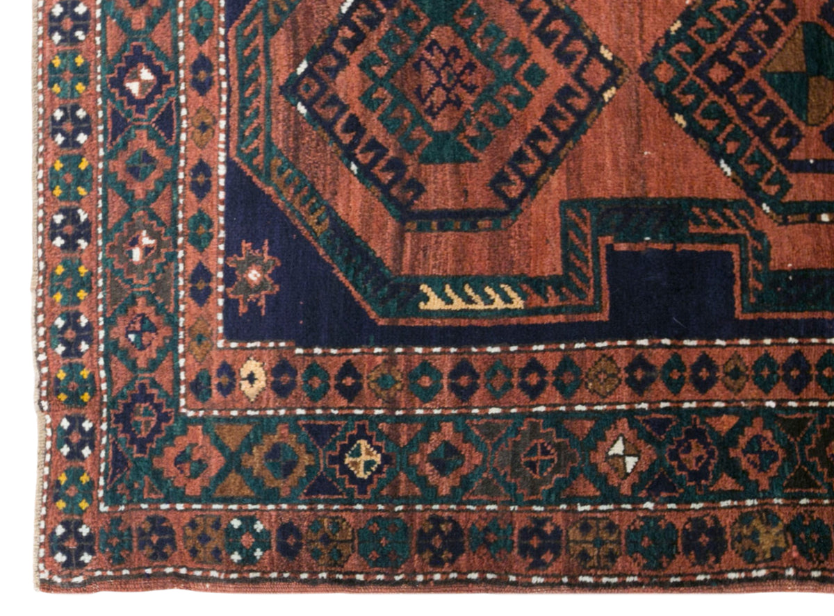 Vintage Caucasian Azerbaijan Rug, 122 × 230 cm / 4 x 7.5 ft Handmade Wool Rug