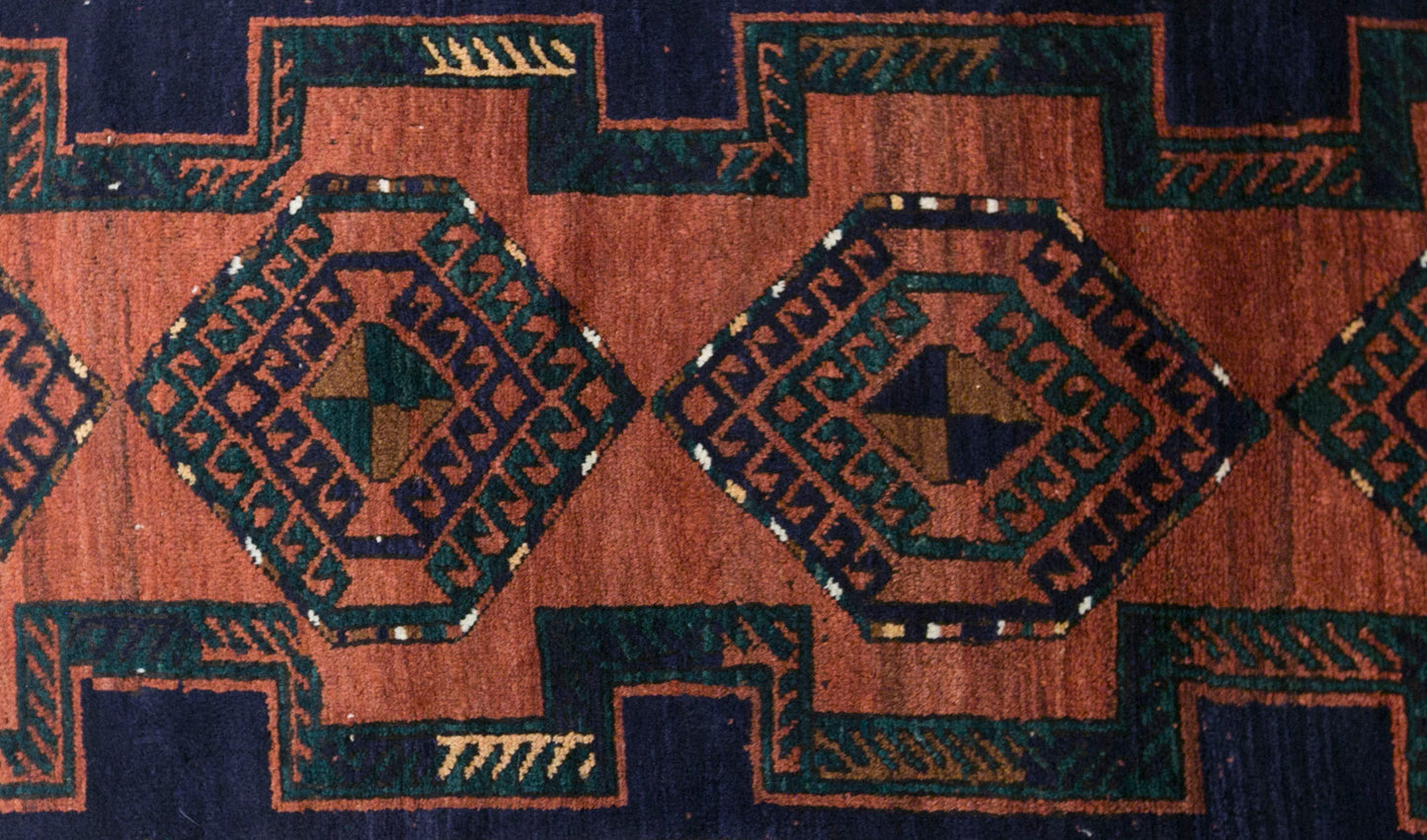 Vintage Caucasian Azerbaijan Rug, 122 × 230 cm / 4 x 7.5 ft Handmade Wool Rug