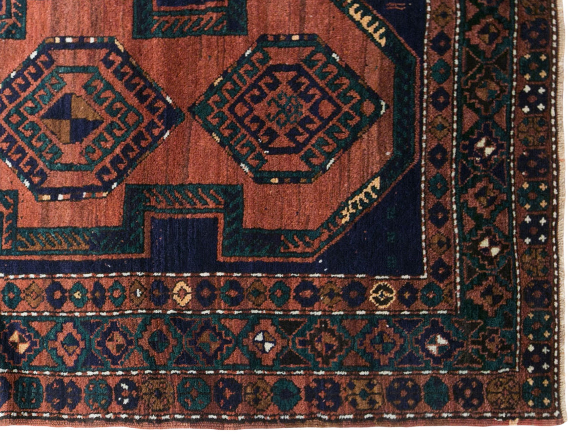 Vintage Caucasian Azerbaijan Rug, 122 × 230 cm / 4 x 7.5 ft Handmade Wool Rug