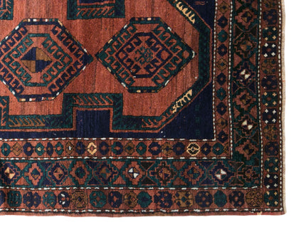 Vintage Caucasian Azerbaijan Rug, 122 × 230 cm / 4 x 7.5 ft Handmade Wool Rug