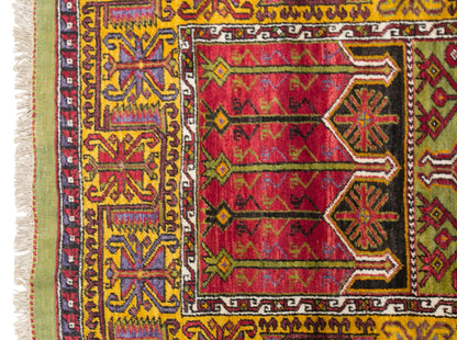 Vintage Konya Prayer Rug, 132 x 350 cm / 4.3 x 11 ft Handmade Wool Rug