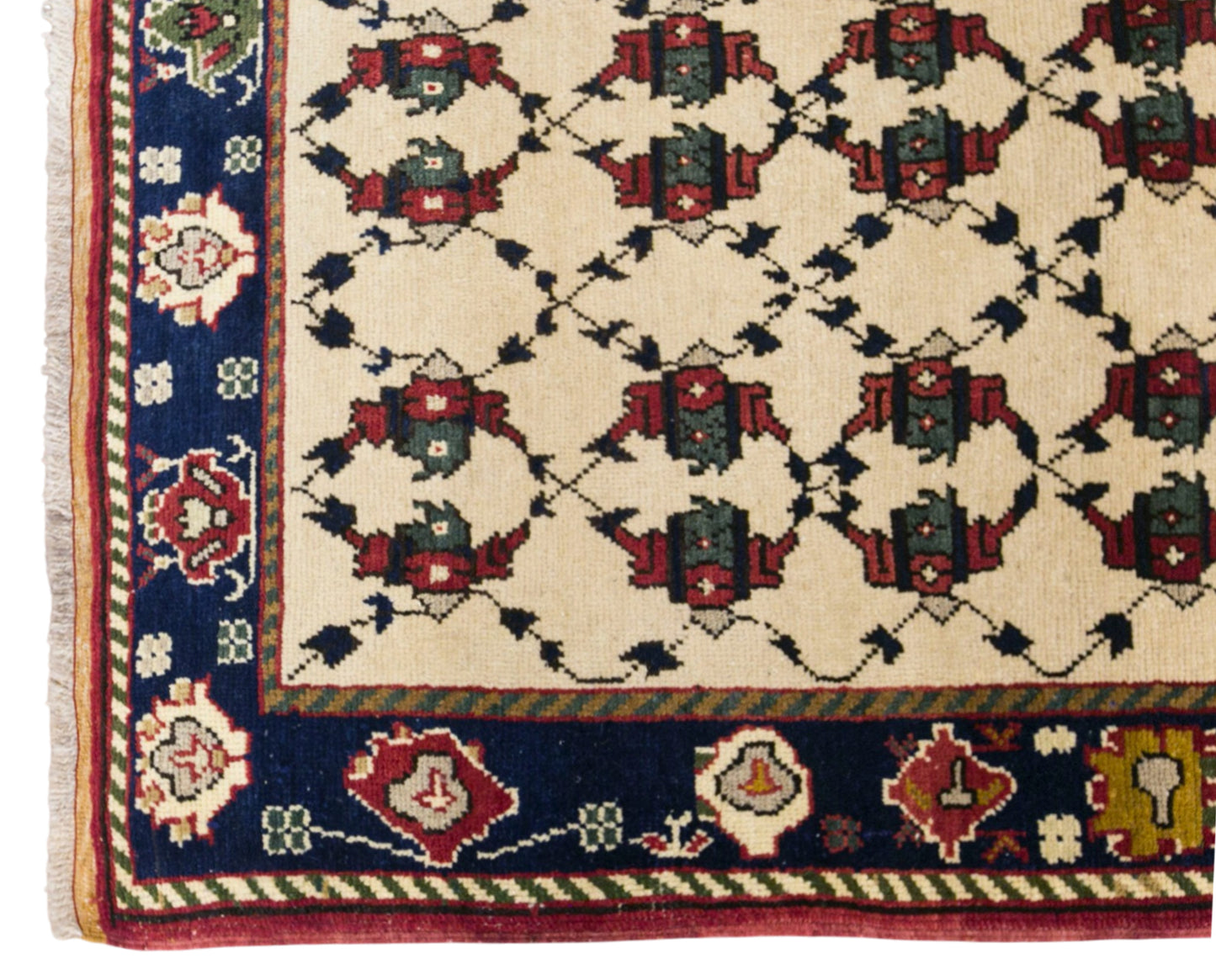 Vintage Konya Karapinar Rug, 135 × 156 cm / 4.4 x 5.1 ft Handmade Wool Rug