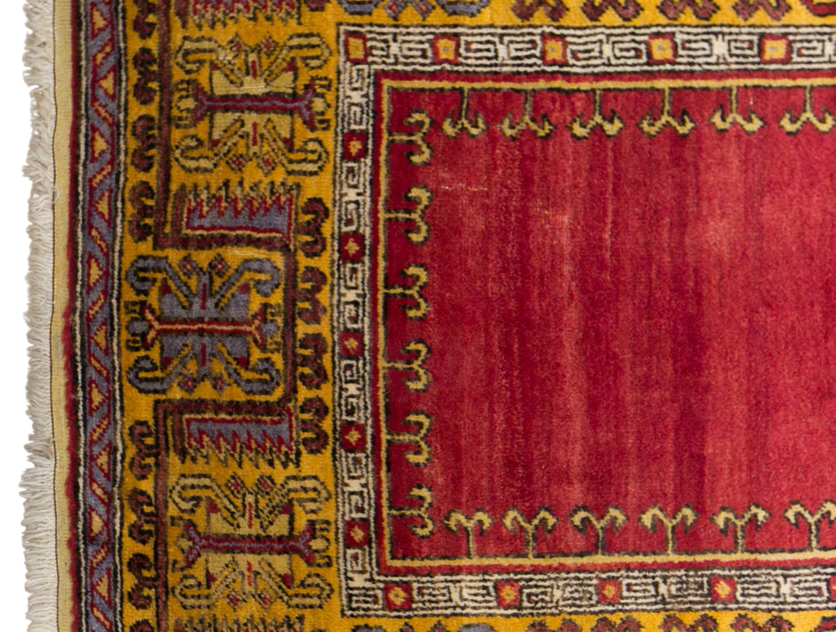 Vintage Konya Prayer Rug, 145 × 230 cm / 4.8 x 7.5 ft Handmade Wool Rug