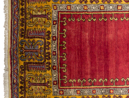 Vintage Konya Prayer Rug, 145 × 230 cm / 4.8 x 7.5 ft Handmade Wool Rug