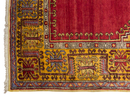 Vintage Konya Prayer Rug, 145 × 230 cm / 4.8 x 7.5 ft Handmade Wool Rug