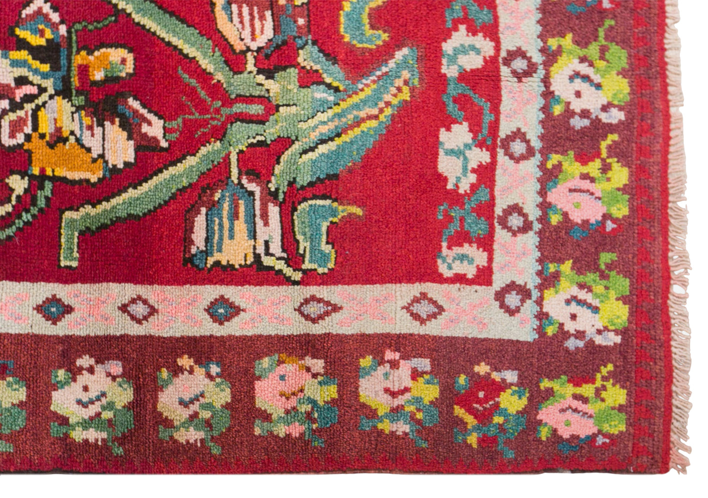 Vintage Konya Karapinar Rug, 142 × 183 cm / 4.7 x 6 ft Handmade Wool Rug, Turkish Floral Area Rug