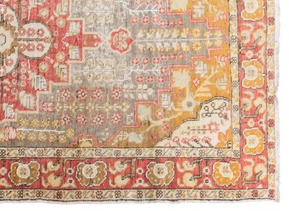 Vintage Kayseri Rug, 133 × 194 cm / 4.4 x 6.4 ft Handmade Wool Rug, Muted Turkish Area Rug