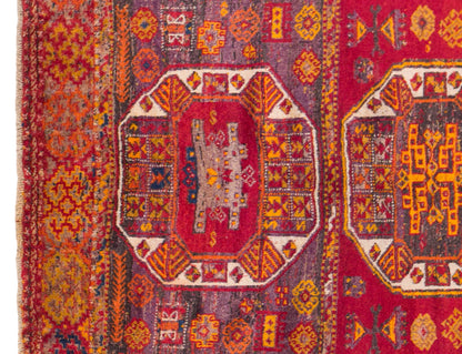 Vintage Konya Cihanbeyli Kurdish Rug, 135 × 230 cm / 4.4 x 7.5 ft Handmade Wool Rug
