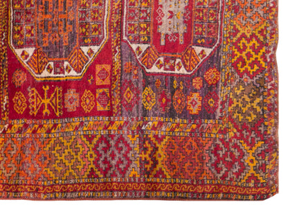 Vintage Konya Cihanbeyli Kurdish Rug, 135 × 230 cm / 4.4 x 7.5 ft Handmade Wool Rug