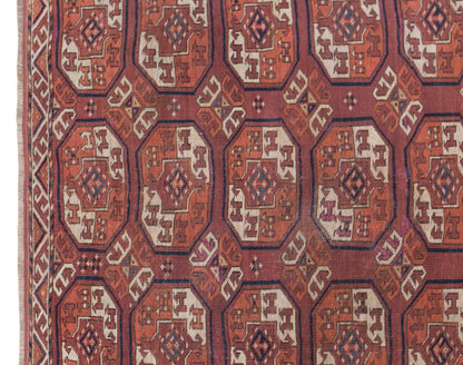 Vintage Turkmen Ensari Rug, 130 × 205 cm / 4.3 x 6.7 ft Handmade Wool Rug
