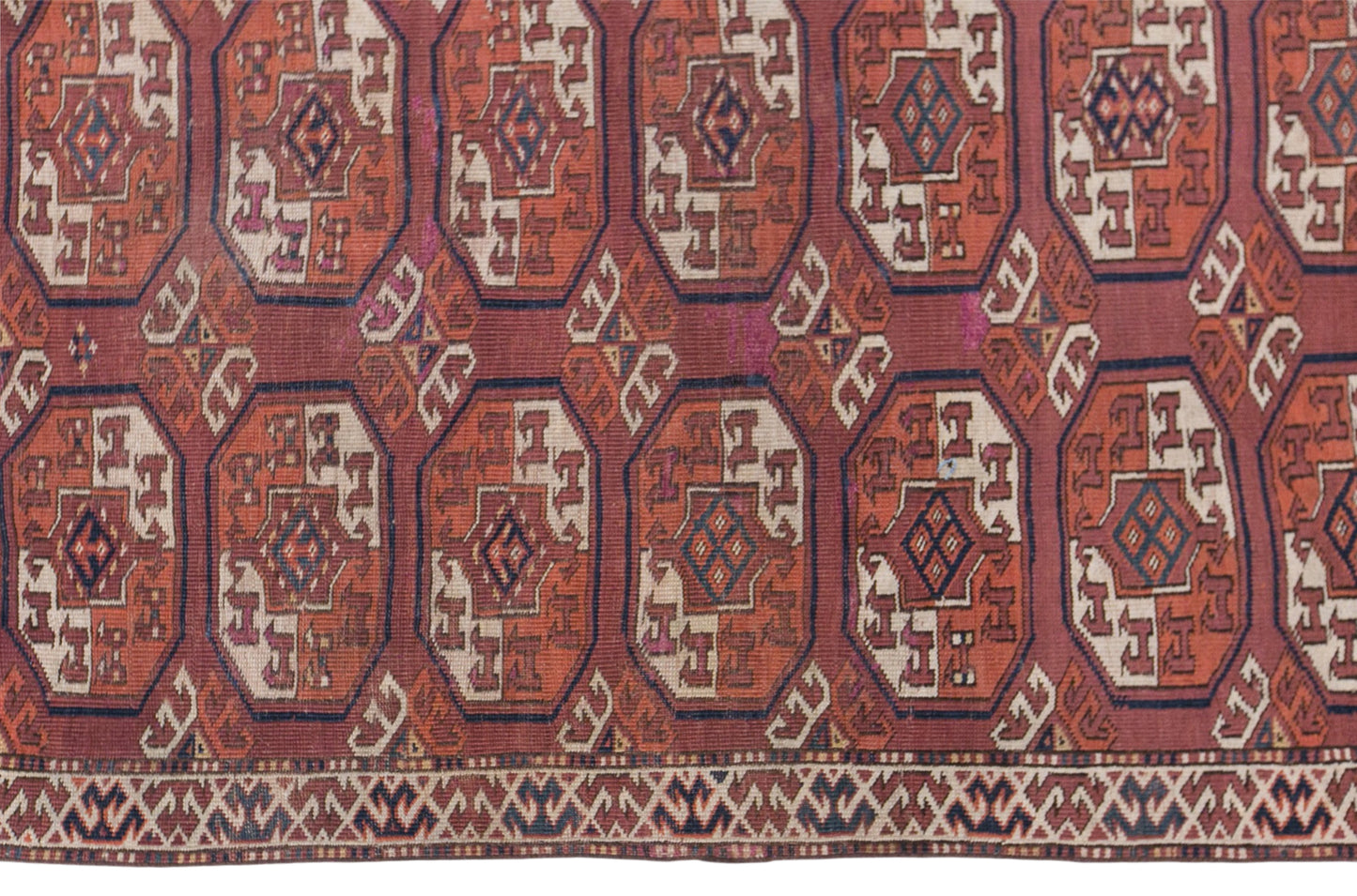 Vintage Turkmen Ensari Rug, 130 × 205 cm / 4.3 x 6.7 ft Handmade Wool Rug