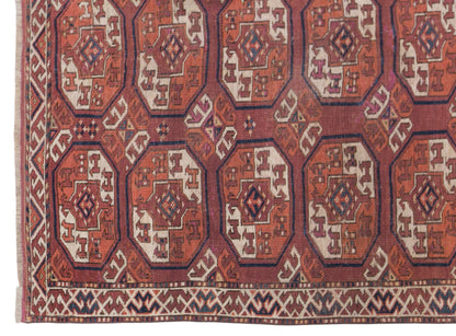 Vintage Turkmen Ensari Rug, 130 × 205 cm / 4.3 x 6.7 ft Handmade Wool Rug