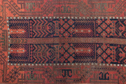 Vintage Baluch Rug, 75 × 150 cm / 2.5 x 4.9 ft Handmade Wool Rug