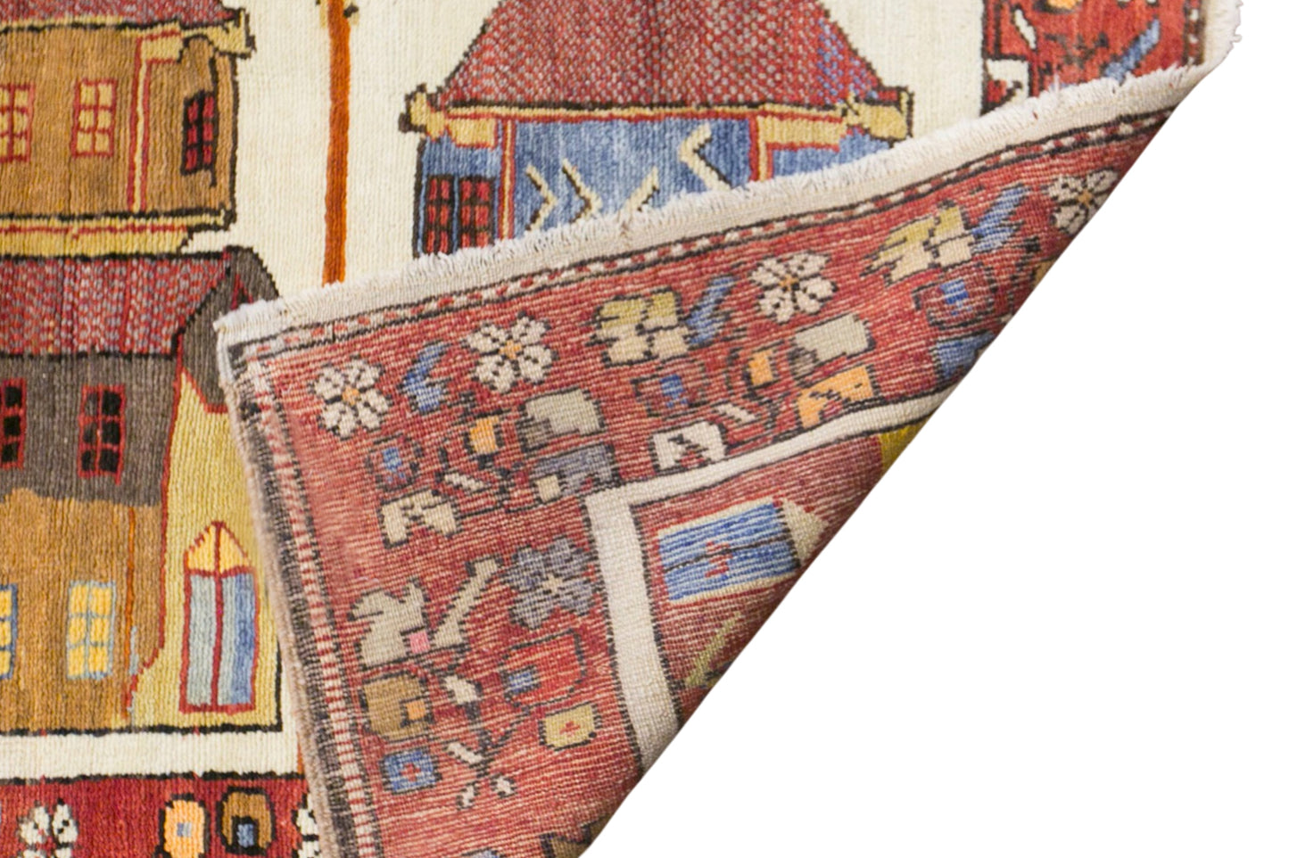 Vintage Konya Karapinar Pictorial Rug, 115 × 172 cm / 3.8 x 5.6 ft Handmade Wool Rug