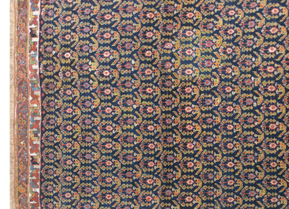 Vintage Handmade Wool Rug, 125 × 245 cm / 4.1 x 8 ft Traditional Floral Area Rug