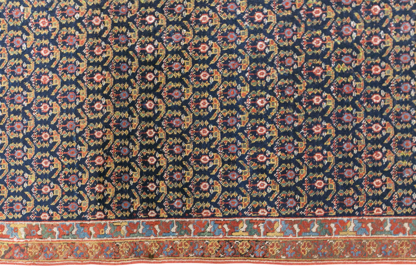Vintage Handmade Wool Rug, 125 × 245 cm / 4.1 x 8 ft Traditional Floral Area Rug