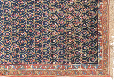 Vintage Handmade Wool Rug, 125 × 245 cm / 4.1 x 8 ft Traditional Floral Area Rug