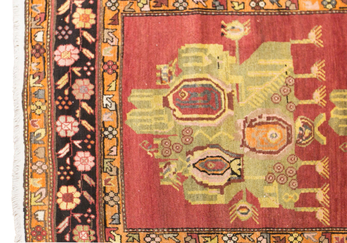 Vintage Caucasian Azerbaijan Rug, 135 × 245 cm / 4.4 x 8 ft Handmade Wool Rug