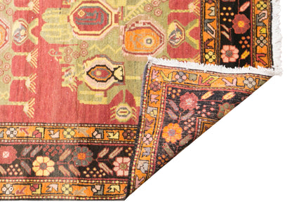 Vintage Caucasian Azerbaijan Rug, 135 × 245 cm / 4.4 x 8 ft Handmade Wool Rug