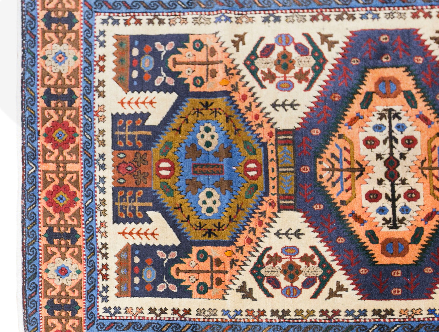 Vintage Caucasian Derbent Rug, 130 × 210 cm / 4.3 x 6.9 ft Handmade Wool Rug