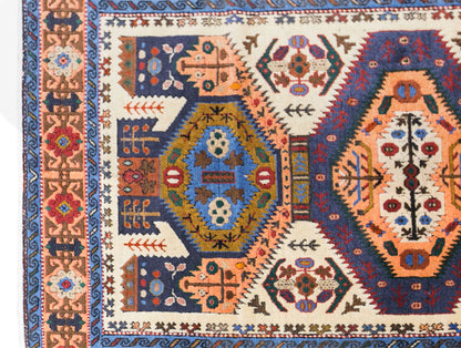Vintage Caucasian Derbent Rug, 130 × 210 cm / 4.3 x 6.9 ft Handmade Wool Rug