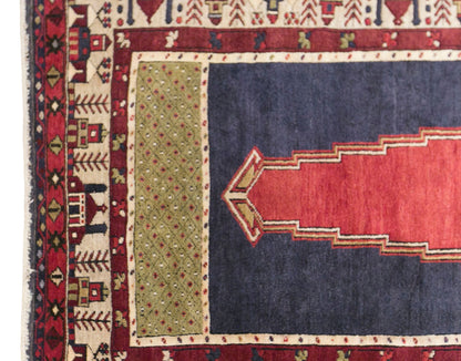 Vintage Konya Karapinar Rug, 140 × 245 cm / 4.6 x 8 ft Handmade Wool Rug