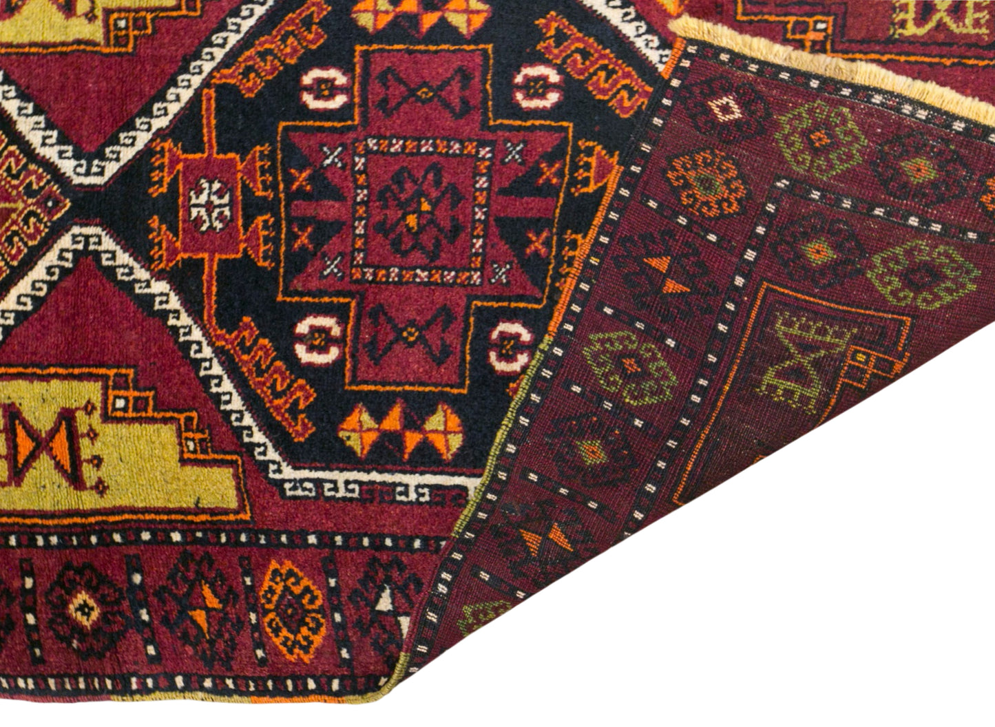 Vintage Malatya Adiyaman Kurdish Rug, 105 × 245 cm / 3.4 x 8 ft Handmade Wool Rug