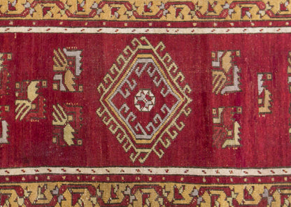 Vintage Konya Ladik Runner Rug, 132 x 350 cm / 4.3 x 11 ft Handmade Wool Rug