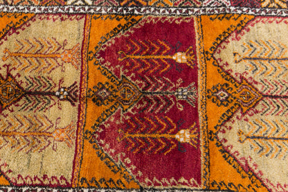 Vintage Konya High Pile Rug, 150 × 375 cm / 4.9 x 12 ft Rug, Handmade Wool Turkish Rug