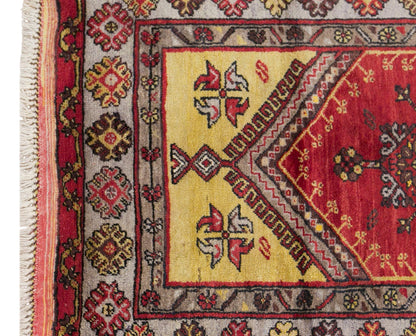 Vintage Konya Prayer Rug, 115 × 200 cm / 3.8 x 6.6 ft Handmade Wool Rug