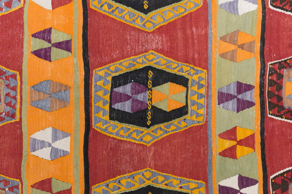Vintage Konya Kilim, 185 x 360 cm / 6.1 x 12 feet