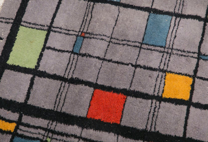 Modern Turkish Area Rug, 3.4x6.2 ft, 105x190 cm