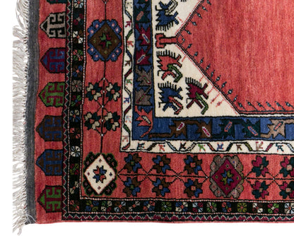 Vintage Konya Prayer Rug, 112 × 195 cm / 3.7 x 6.4 ft Handmade Wool Rug