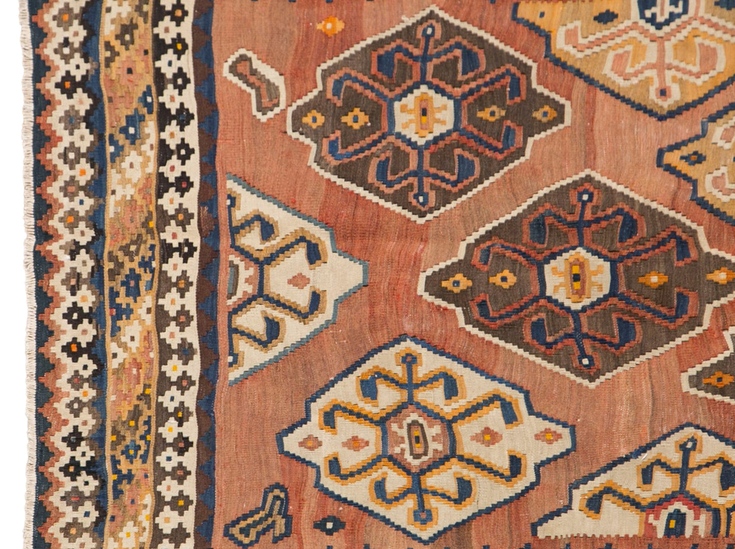 Old Kilim Rug 4.8 x 8.7 feet 145 x 265 cm