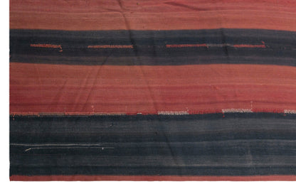 Vintage Turkish Curtain Kilim Rug, 6.4 x 16 ft, 195 x 495 cm, Handwoven Turkish Wool Kilim
