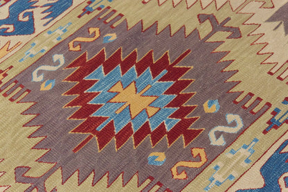 3x8 feet Kilim,3x8 Kilim Rug,Turkish Kilim Rug,Oushak Kilim,Handwoven Kilim, Handspun Wool Kilim Rug,New Kilim Rug,Natural Color Kilim