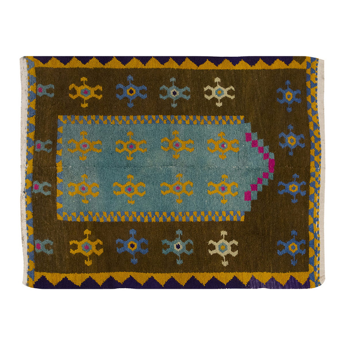 4'" x 4'7" ft Turkish Tulu,Tulu Rug, Karapınar Tulu Rug, Vintage Tulu 123 x 140 cm
