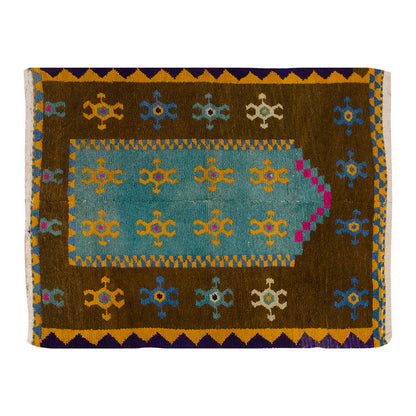 4'" x 4'7" ft Turkish Tulu,Tulu Rug, Karapınar Tulu Rug, Vintage Tulu 123 x 140 cm