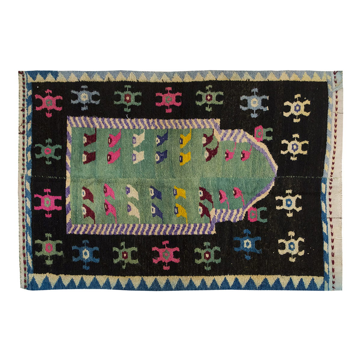 4'1"x5'3" ft Turkish Tulu,Tulu Rug, Karapınar Tulu Rug, Vintage Tulu 124 x 160 cm