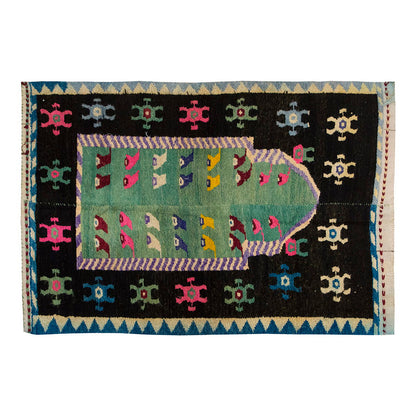 4'1"x5'3" ft Turkish Tulu,Tulu Rug, Karapınar Tulu Rug, Vintage Tulu 124 x 160 cm